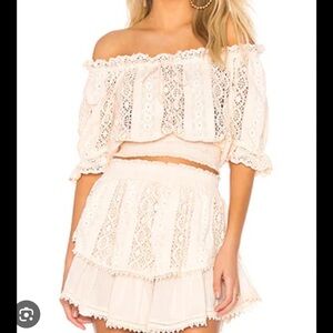 Saylor Lace Skirt & Top Set in Blush M